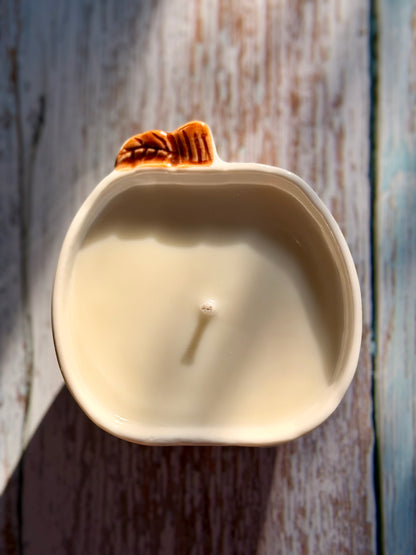 Petite Cream Ceramic Pumpkin