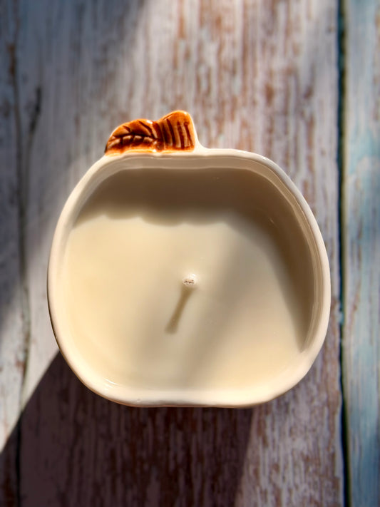 Petite Cream Ceramic Pumpkin