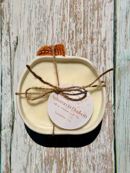 Petite Cream Ceramic Pumpkin